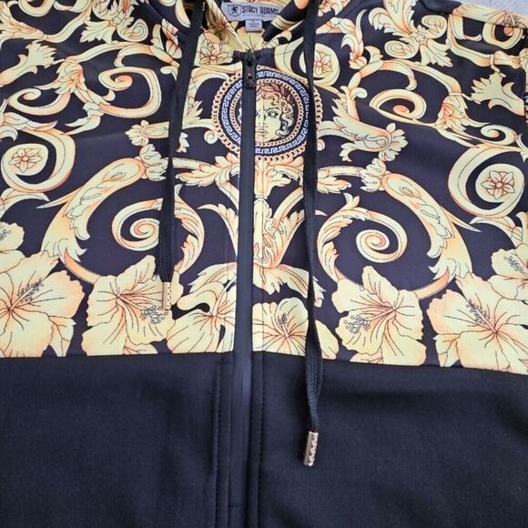 Stacy Adams Baroque Designer Style Full Zip Hoodie Size Large Luxury Y2K Luxe - Picture 5 of 16